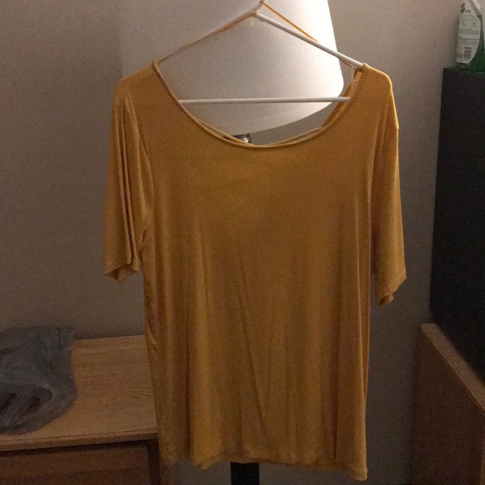mustard yellow shirt
